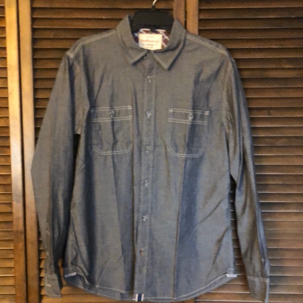 Weatherproof Vintage Mens Button Shirt - Regular Fit - Cotton - Grey